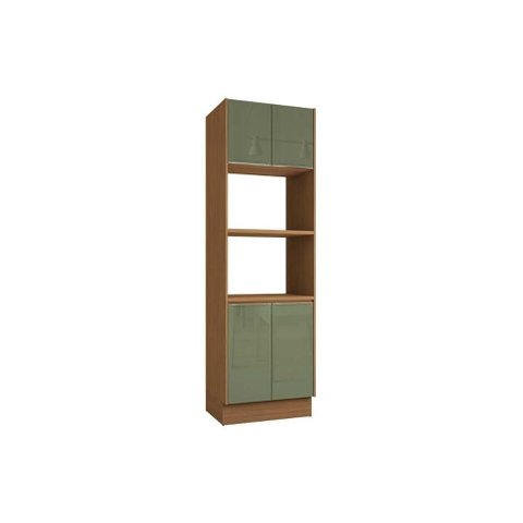 Paneleiro de Cozinha Vibra T630 C/ 4 Portas e 2 Nichos P/ Forno 70cm Canela/verde Pistache Lacca -