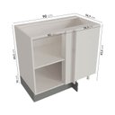 Ver imagem 3 de Balcão de Canto Reto Planejado sem Tampo 1 Porta Arizona CabeCasa MadeiraOriginals Cinza/Branco