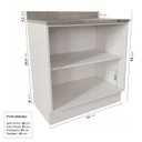 Ver imagem 2 de Balcão Planejado 2 Portas 80cm Arizona CabeCasa MadeiraOriginals