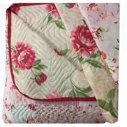 Cobre Leito Cama Queen 03 Peças Dupla Face Estampado Floral - 4