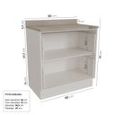 Ver imagem 2 de Balcão Planejado 2 Gavetões 80cm Arizona CabeCasa MadeiraOriginals