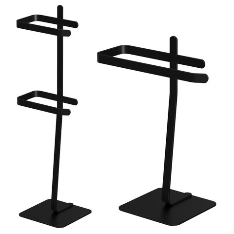 Porta Toalha de Rosto e Papel Higiênico Duplo Preto Oslo Fs:preto