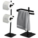 Ver imagem 3 de Porta Toalha de Rosto e Papel Higiênico Duplo Preto Oslo Fs:preto