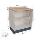 Ver imagem 3 de Balcão 2 Gavetões 80cm Arizona CabeCasa MadeiraOriginals