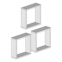 Ver imagem 4 de Kit 3 Nichos 30x30 Mdf Quarto Sala Banheiro Decoração:preto