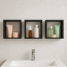 Kit 3 Nichos 30x30 Mdf Quarto Sala Banheiro Decoração:preto - 2