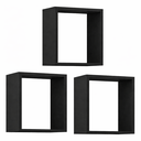 Ver imagem 1 de Kit 3 Nichos 30x30 Mdf Quarto Sala Banheiro Decoração:preto