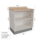 Ver imagem 3 de Balcão 2 Gavetões 80cm Arizona CabeCasa MadeiraOriginals