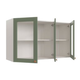 Armário Aéreo 3 Portas 120cm com Porta de Vidro Arizona CabeCasa MadeiraMadeira - 6