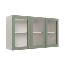 Armário Aéreo 3 Portas 120cm com Porta de Vidro Arizona CabeCasa MadeiraMadeira - 2