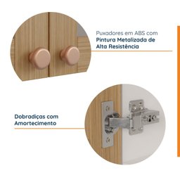 Armário Aéreo 3 Portas 120cm com Porta de Vidro Arizona CabeCasa MadeiraMadeira - 3
