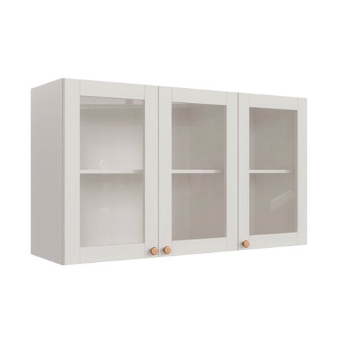 Armário Aéreo Planejado 3 Portas 120cm com Porta de Vidro Arizona CabeCasa MadeiraOriginals