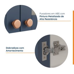 Armário Aéreo 3 Portas 120cm com Porta de Vidro Arizona CabeCasa MadeiraMadeira - 4
