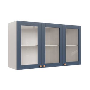 Armário Aéreo 3 Portas 120cm com Porta de Vidro Arizona Cabecasa Madeiramadeira