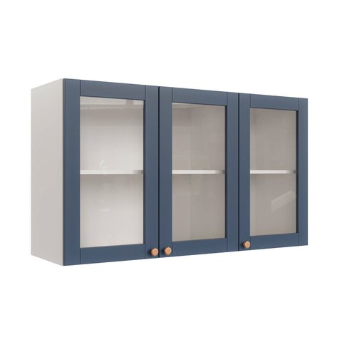 Armário Aéreo 3 Portas 120cm com Porta de Vidro Arizona CabeCasa MadeiraOriginals