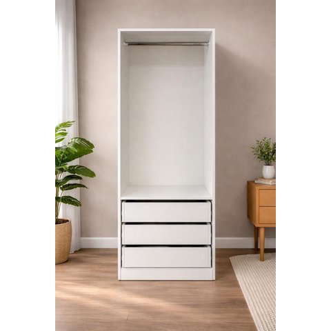 Armário Modulado para Closet Gavetas e Cabideiros