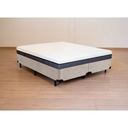 Cama Box King Size Bipartida Serenelife - Chenille Bege - 2