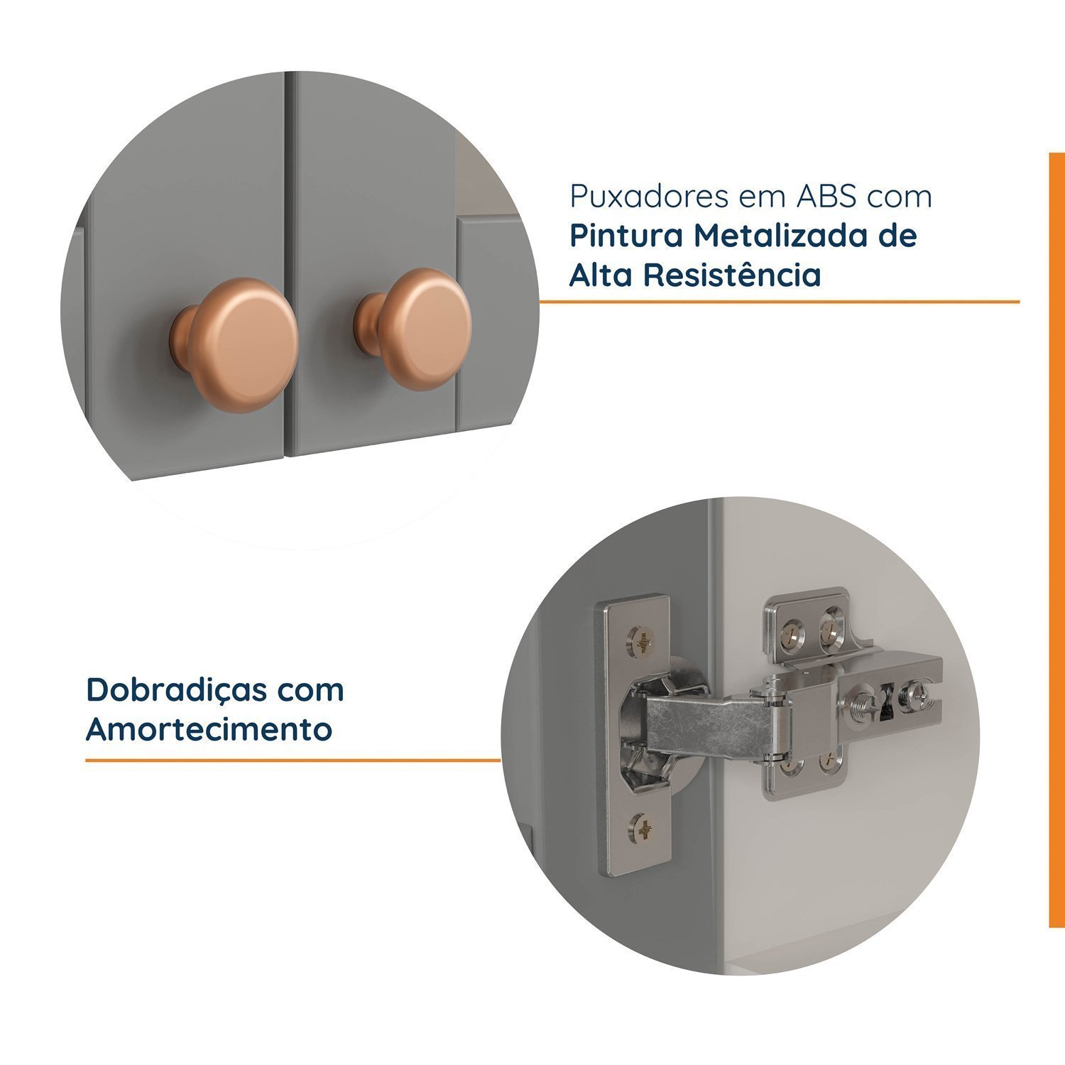 Armário Aéreo 3 Portas 120cm com Porta de Vidro Arizona Cabecasa Madeiramadeira - 4