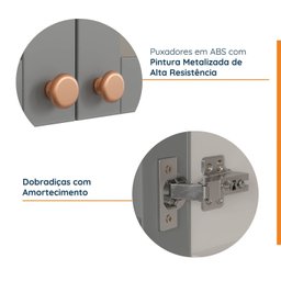 Armário Aéreo 3 Portas 120cm com Porta de Vidro Arizona CabeCasa MadeiraMadeira - 4