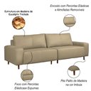 Ver imagem 3 de Sofá Decorativo Sala de Estar Metropole 4 Lugares 280cm Bipartido Couro Bege - Mozzelar