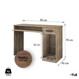 Mesa para Computador Escrivaninha Suporte Teclado Rústico - 3