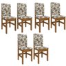 Conjunto de Sala de Jantar 6 Lugares Mesa Dexter Canela Cadeira Brenda Canela/floral Espresso Móveis - 3