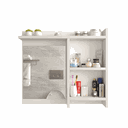 Ver imagem 2 de Espelheira de Banheiro Armarinho Organizador com Prateleira Nicho Nioki Cor:branco