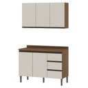 Ver imagem 2 de Conjunto para Área de Serviço com Balcão 2 Portas e 3 Gavetas e Armário Aéreo 3 Portas Low Dry