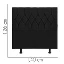Ver imagem 3 de Cabeceira Estofada Istambul Capitonê 140cm Casal Box Quarto Suede Preto - Ahazzo Móveis