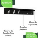 Ver imagem 3 de Porta Chaves De Parede Porta Chaveiro Organizador P.P.C.C