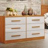 Cômoda 6 Gavetas Ibiza Bianchi Móveis - Nature/Off White - 1
