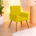 Ver imagem 3 de Conjunto 2 Poltronas Cadeira Estofada Decorativa Camila Suede Amarelo - Incasa Decor