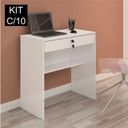 Ver imagem 2 de Conjunto 10 Escrivaninhas com Chave Andorinha 1 Gaveta 72cm Branco