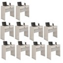 Ver imagem 1 de Conjunto 10 Escrivaninhas com Chave Andorinha 1 Gaveta 72cm Branco