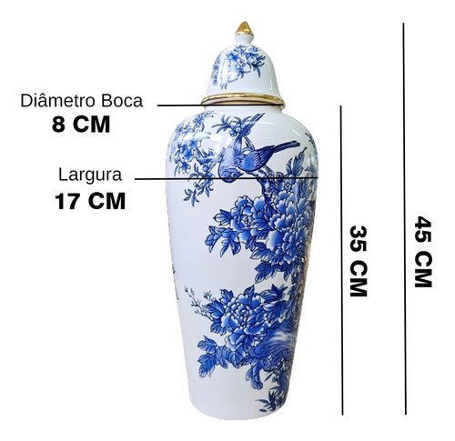 Vaso Decorativo Porcelana Branca Imperial 45 X 17 - 5