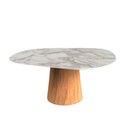 Ver imagem 1 de Mesa de Jantar Cone Orgânica Redonda 140x144 Cm Base Freijó Tampo Mármore