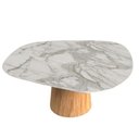 Ver imagem 2 de Mesa de Jantar Cone Orgânica Redonda 140x144 Cm Base Freijó Tampo Mármore