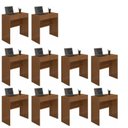 Ver imagem 1 de Conjunto 10 Escrivaninhas com Chave Andorinha 1 Gaveta 72cm Marrom