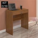 Ver imagem 2 de Conjunto 10 Escrivaninhas com Chave Andorinha 1 Gaveta 72cm Marrom