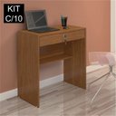 Ver imagem 2 de Conjunto 10 Escrivaninhas com Chave Andorinha 1 Gaveta 72cm Marrom