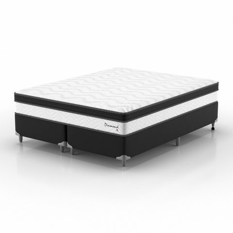 Conjunto Cama Box Queen Diamond Euro 158x198x63cm Yescasa