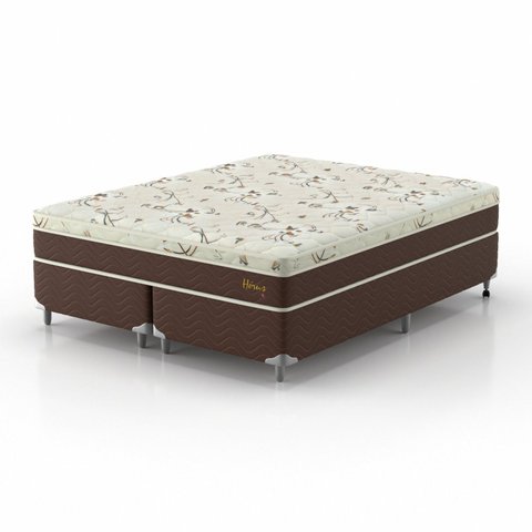 Cama Box Queen Hórus 1,58x1,98x0,63 Montreal Bege/Marrom
