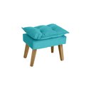Ver imagem 3 de Kit 2 Poltronas Decorativas Opala e Puff Opala Azul Turquesa Su Decor