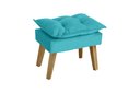 Ver imagem 3 de Kit 2 Poltronas Decorativas Opala e Puff Opala Azul Turquesa Su Decor