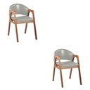Ver imagem 1 de Kit 2 Cadeiras Decorativa Sala de Jantar Luxo Larissa Facto Prata Brilho - Mozzelar