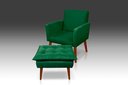 Ver imagem 1 de Kit Poltrona Nina com Puff Opala Suede Verde - Pandora Decor - Casa da Poltrona