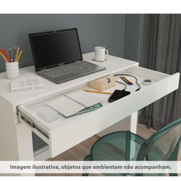 Escrivaninha Cleo com 1 Gaveta - Branco - 5