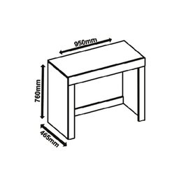 Escrivaninha Cleo com 1 Gaveta - Branco - 4