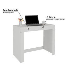 Escrivaninha Cleo com 1 Gaveta - Branco - 3