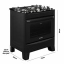 Ver imagem 3 de Fogão 5 Bocas a Gás/elétrico com Airfryer 127v Alpro 450 Realce Cr233 Preto
